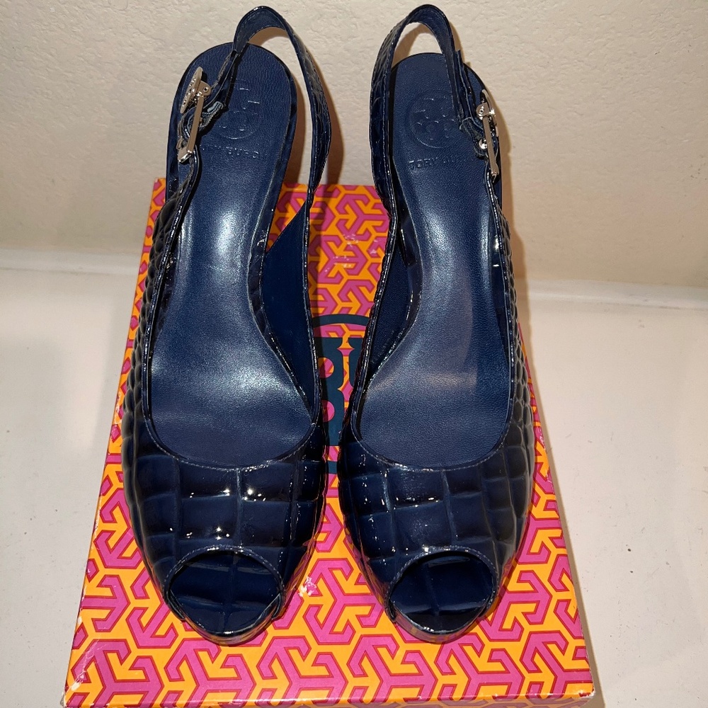 Tory Burch Slingback Patent Leather Shoes Size 11